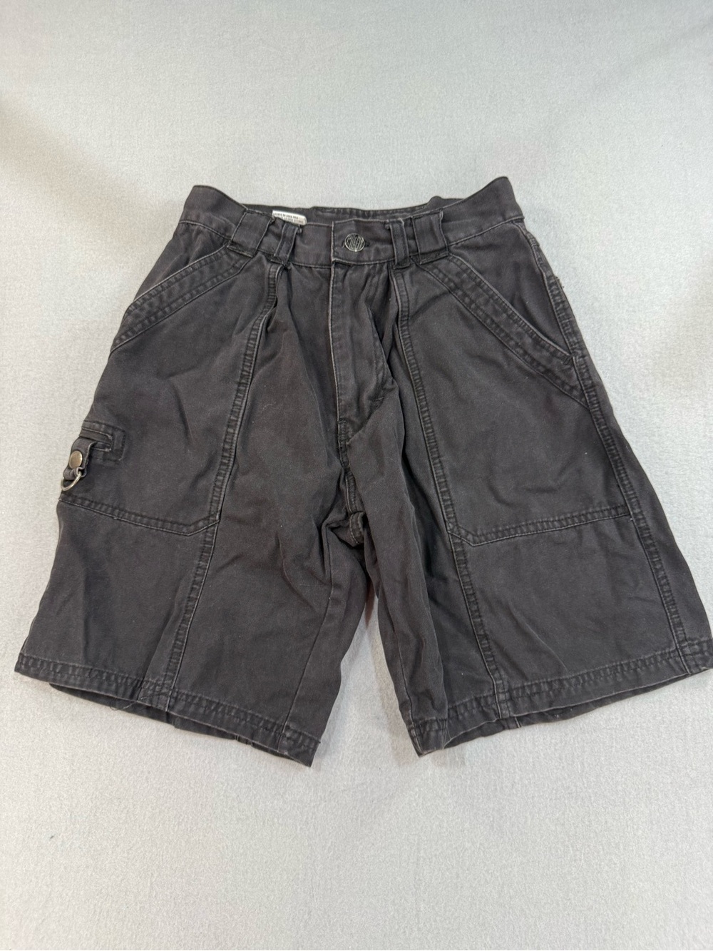 Vintage Pilot Co Kids Black Cargo Shorts with Utility Pocket